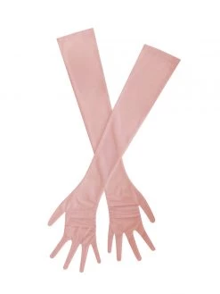 Miss Circle Qira Blush Mesh Opera-length Gloves Accessories