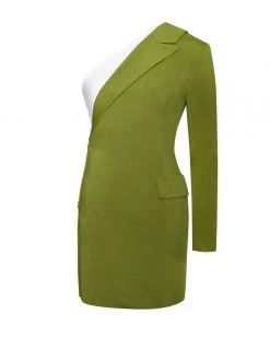 Miss Circle Zola Olive One Sleeve Blazer Dress Sale