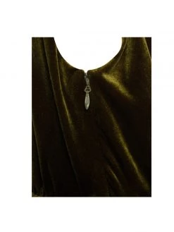 Miss Circle Corsets Yanis Olive Velvet Mesh Corset Gown