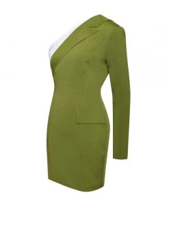 Miss Circle Zola Olive One Sleeve Blazer Dress Sale