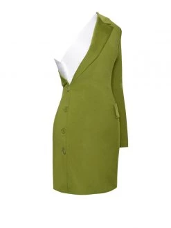 Miss Circle Zola Olive One Sleeve Blazer Dress Sale