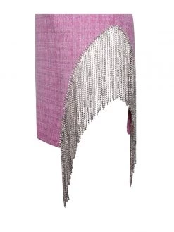 Miss Circle Rosie Fuchsia Tweed Crystal Fringe Dress