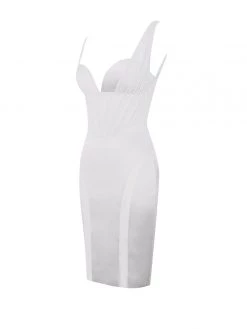 Miss Circle Gretta White Mesh Corset Satin Dress