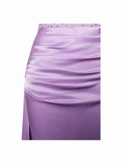 Miss Circle Norma Lilac Off Shoulder Crystallized Corset Satin Gown Corsets