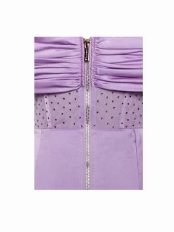 Miss Circle Norma Lilac Off Shoulder Crystallized Corset Satin Gown Corsets