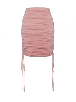 Miss Circle Makayla Blush Mesh Ruched Skirt Dresses