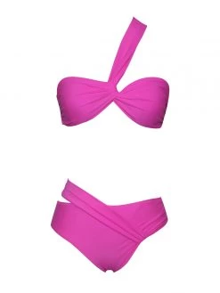 Miss Circle Lucila Pink One Shoulder Bikini Top