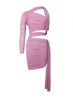 Miss Circle Camille Rose Pink Cutout Mesh Mini Dress