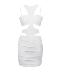 Miss Circle Ruthie White Cutout Dress Dresses