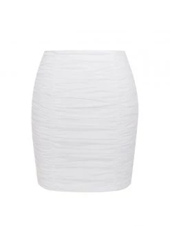 Miss Circle Bottoms Ohana White Ruched Skirt