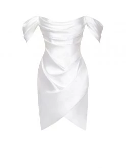 Miss Circle Zori White Off Shoulder Satin Corset Dress