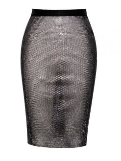 Miss Circle Best Sellers Rhinestone Eyes Fishnet Crystal Skirt