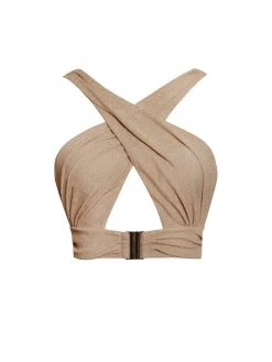 Miss Circle Swim Collection Divine Gold Bikini Top With Belt