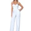 Miss Circle Sarina White Satin Corset Jumpsuit Corsets