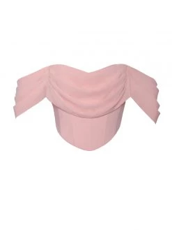 Miss Circle Tia Salmon Pink Off Shoulder Corset Top Corsets