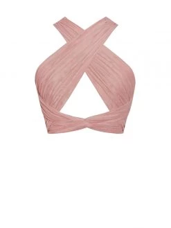 Miss Circle Milena Blush Mesh Criss Cross Top