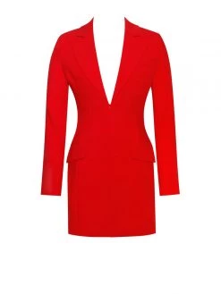 Miss Circle Flattery Red Long Sleeve Blazer Dress New In