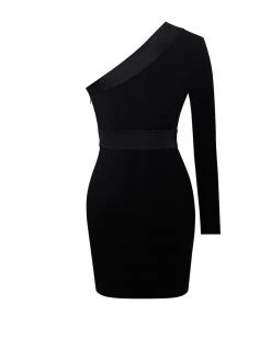 Miss Circle Silver Night One Sleeved Sequin Crepe Tuxedo Blazer Dress Dresses