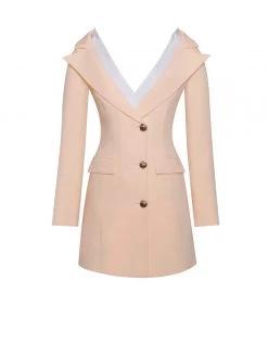Miss Circle Rafa Blush Off Shoulder Crepe Blazer Dress Dresses