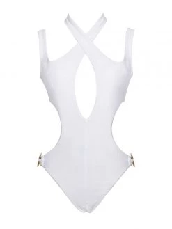 Miss Circle Mykonos White Cutout One Piece Swimsuit