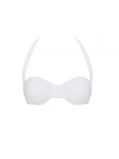 Miss Circle Swim Collection Raegan White Halter Neck Bikini Top
