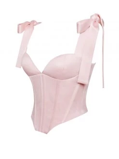 Miss Circle Corsets Teyana Pink Satin Corset Top