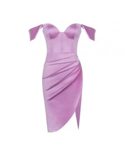 Miss Circle Hedy Light Orchid Satin Corset Dress