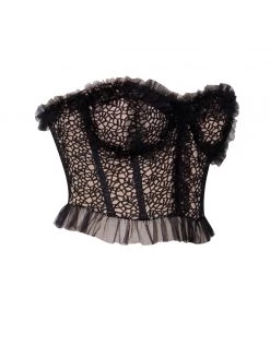 Miss Circle Corsets Orah Black Mesh And Lace Corset Top