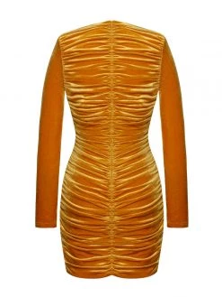 Miss Circle Infinite Love Deep V Velvet Dress With Strap