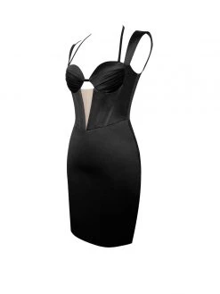 Miss Circle Corsets Amari Black Satin Corset Dress