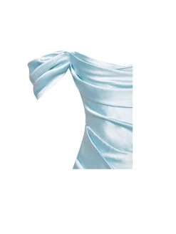 Miss Circle Zori Baby Blue Off Shoulder Satin Corset Dress Corsets