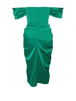 Miss Circle Dreya Green Off Shoulder Satin Corset Dress Corsets