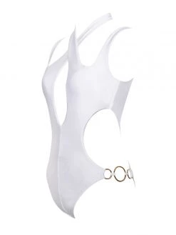 Miss Circle Mykonos White Cutout One Piece Swimsuit