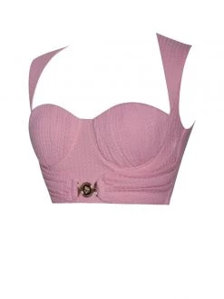 Miss Circle Corsets Be With Me Pink Stretch Knit Corset Top