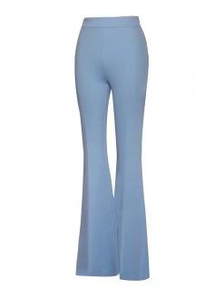 Miss Circle Taya Blue Crepe Flared Trousers Bottoms