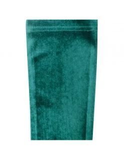 Miss Circle Rayna Teal Criss Cross High Slit Velvet Gown With Gloves Gowns