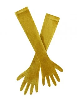 Miss Circle Gowns Ozella Gold Velvet Opera-length Gloves