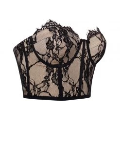 Miss Circle Corsets Gia Black Lace Corset Cropped Top