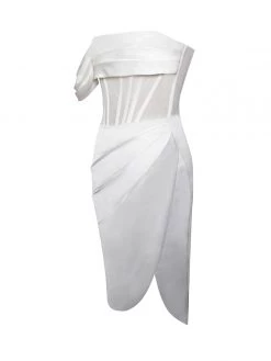 Miss Circle Sabrina White Mesh Satin Corset Dress Corsets