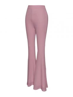 Miss Circle New In Be Together Pink Stretch Knit Flare Pants