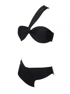 Miss Circle Swim Collection Lucila Black One Shoulder Bikini Top