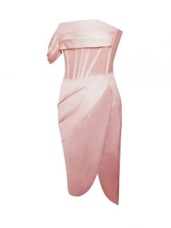 Miss Circle Sabrina Blush Mesh Satin Corset Dress Corsets