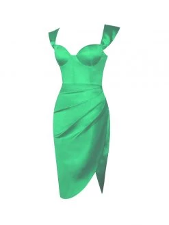 Miss Circle Corsets Hedy Green Satin Corset Dress
