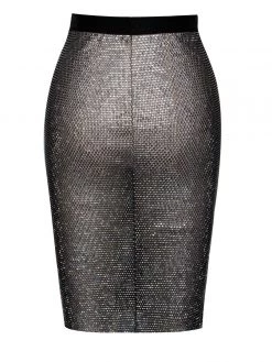 Miss Circle Best Sellers Rhinestone Eyes Fishnet Crystal Skirt