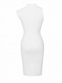 Miss Circle Best Sellers Jolene Asymmetric Neck Cutout Detail Stretch Crepe Dress