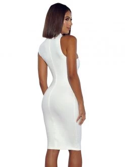 Miss Circle Best Sellers Jolene Asymmetric Neck Cutout Detail Stretch Crepe Dress