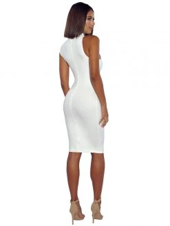 Miss Circle Best Sellers Jolene Asymmetric Neck Cutout Detail Stretch Crepe Dress