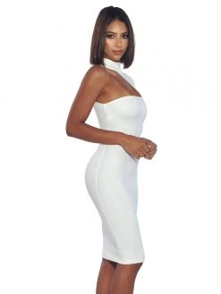 Miss Circle Best Sellers Jolene Asymmetric Neck Cutout Detail Stretch Crepe Dress