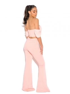 Miss Circle Tia Salmon Pink Off Shoulder Corset Top Corsets