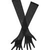 Miss Circle New In Qira Black Mesh Opera-length Gloves